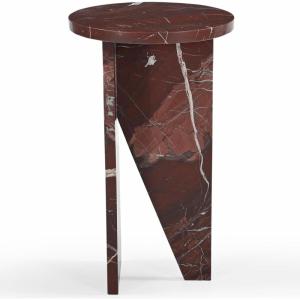 SAFAVIEH Couture Collection Devlin Red Marble Drink Table (Fully Assembled)(Red)
