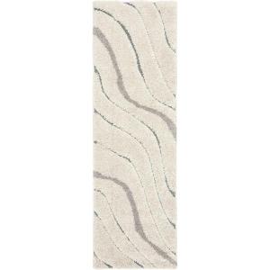 SAFAVIEH Florida Shag Collection Area Rug – 8’6″ x 12′, Dark Blue & Cream, Non-Shedding & Easy Care, 1.2-inch Thick Ideal for High Traffic Areas in Living Room, Bedroom (SG472-6511)(Cream/Light Blue)