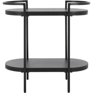 SAFAVIEH Home Collection Inessa Black/Black 2-Tier Bar Cart(Black/Black)