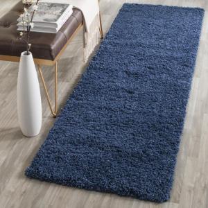 SAFAVIEH Laguna Shag Collection Area Rug – 8′ x 10′, Sand, Solid Design, Non-Shedding & Easy Care, 2-inch Thick Ideal for High Traffic Areas in Living Room, Bedroom (SGL303C)(Blue)