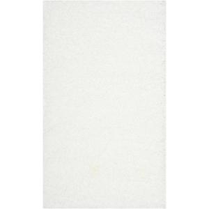SAFAVIEH Laguna Shag Collection Area Rug – 8′ x 10′, Sand, Solid Design, Non-Shedding & Easy Care, 2-inch Thick Ideal for High Traffic Areas in Living Room, Bedroom (SGL303C)(White)