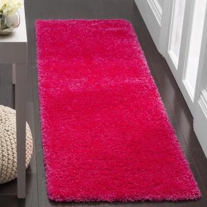 SAFAVIEH Laguna Shag Collection Area Rug – 8′ x 10′, Sand, Solid Design, Non-Shedding & Easy Care, 2-inch Thick Ideal for High Traffic Areas in Living Room, Bedroom (SGL303C)(Fuchsia)