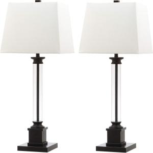 SAFAVIEH Lighting Collection Davis Modern Farmhouse Black 31-inch Bedroom Living Room Home Office Desk Nightstand Table Lamp Set of 2 (LED Bulbs Included)