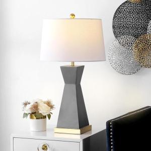 SAFAVIEH Lighting Collection Onder Grey/Gold 27-inch Table Lamp Set of 2(Gray)