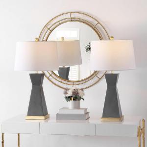 SAFAVIEH Lighting Collection Onder Grey/Gold 27-inch Table Lamp Set of 2(Grey – Set of 2)