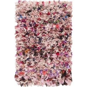 SAFAVIEH Rio Shag Collection Area Rug – 5′ x 8′, Green & Multi, Handmade Decorative, 3.5-inch Thick Ideal for High Traffic Areas in Living Room, Bedroom (SG951A)(Blush)