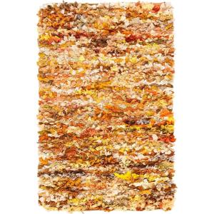 SAFAVIEH Rio Shag Collection Area Rug – 5′ x 8′, Green & Multi, Handmade Decorative, 3.5-inch Thick Ideal for High Traffic Areas in Living Room, Bedroom (SG951A)(Gold/Multi)