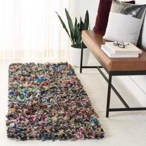 SAFAVIEH Rio Shag Collection Area Rug – 5′ x 8′, Green & Multi, Handmade Decorative, 3.5-inch Thick Ideal for High Traffic Areas in Living Room, Bedroom (SG951A)(Grey/Multi)