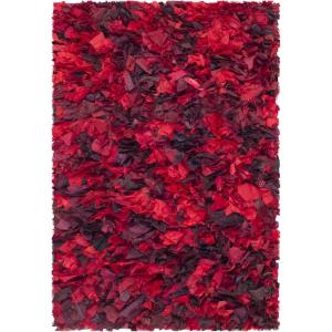 SAFAVIEH Rio Shag Collection Area Rug – 5′ x 8′, Green & Multi, Handmade Decorative, 3.5-inch Thick Ideal for High Traffic Areas in Living Room, Bedroom (SG951A)(Red/Multi)