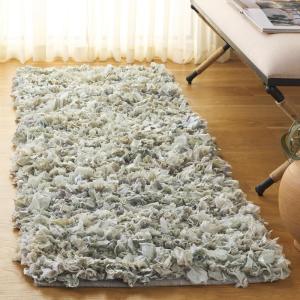 SAFAVIEH Rio Shag Collection Area Rug – 5′ x 8′, Green & Multi, Handmade Decorative, 3.5-inch Thick Ideal for High Traffic Areas in Living Room, Bedroom (SG951A)(Light Green)