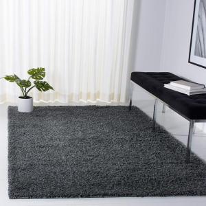 SAFAVIEH Venus Shag Collection Area Rug – 5’3″ x 7’6″, Green, Non-Shedding & Easy Care, 1.8-inch Thick Ideal for High Traffic Areas in Living Room, Bedroom (VNS520Y)(Dark Grey)