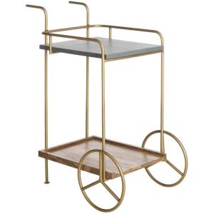Safavieh Home Collection Harper 2-tier Natural Wheels Bar Cart