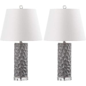 Safavieh Lighting Collection Dixon Navy White and Navy Base Table Lamp, Set of 2(Grey – Set of 2)