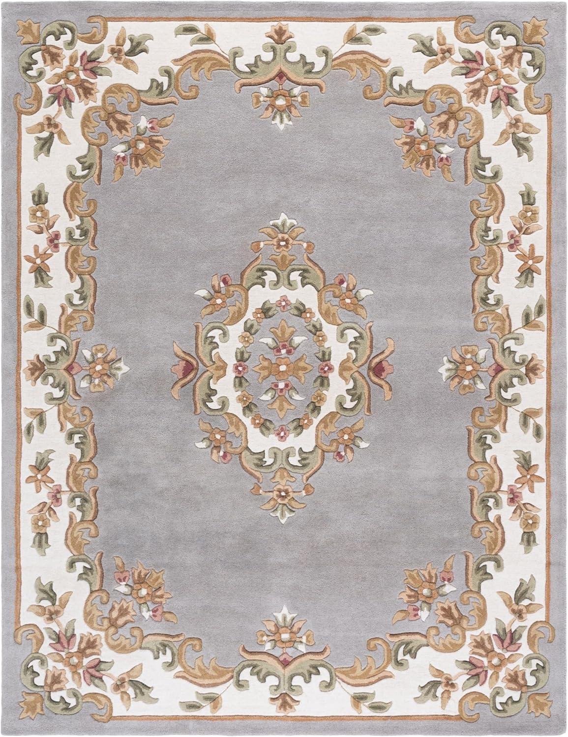 image:imageSAFAVIEH 8x10 Area Rug Aubusson Collection Large Peach amp Ivory Handmade Wool Ideal for Living Room Bedroom Dining Space AUB301SOliveIvory