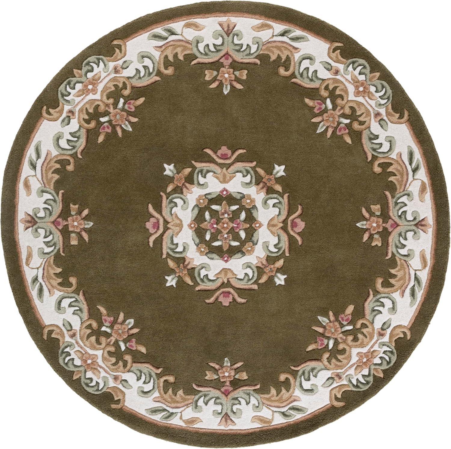 image:imageSAFAVIEH 8x10 Area Rug Aubusson Collection Large Peach amp Ivory Handmade Wool Ideal for Living Room Bedroom Dining Space AUB301SOliveIvory