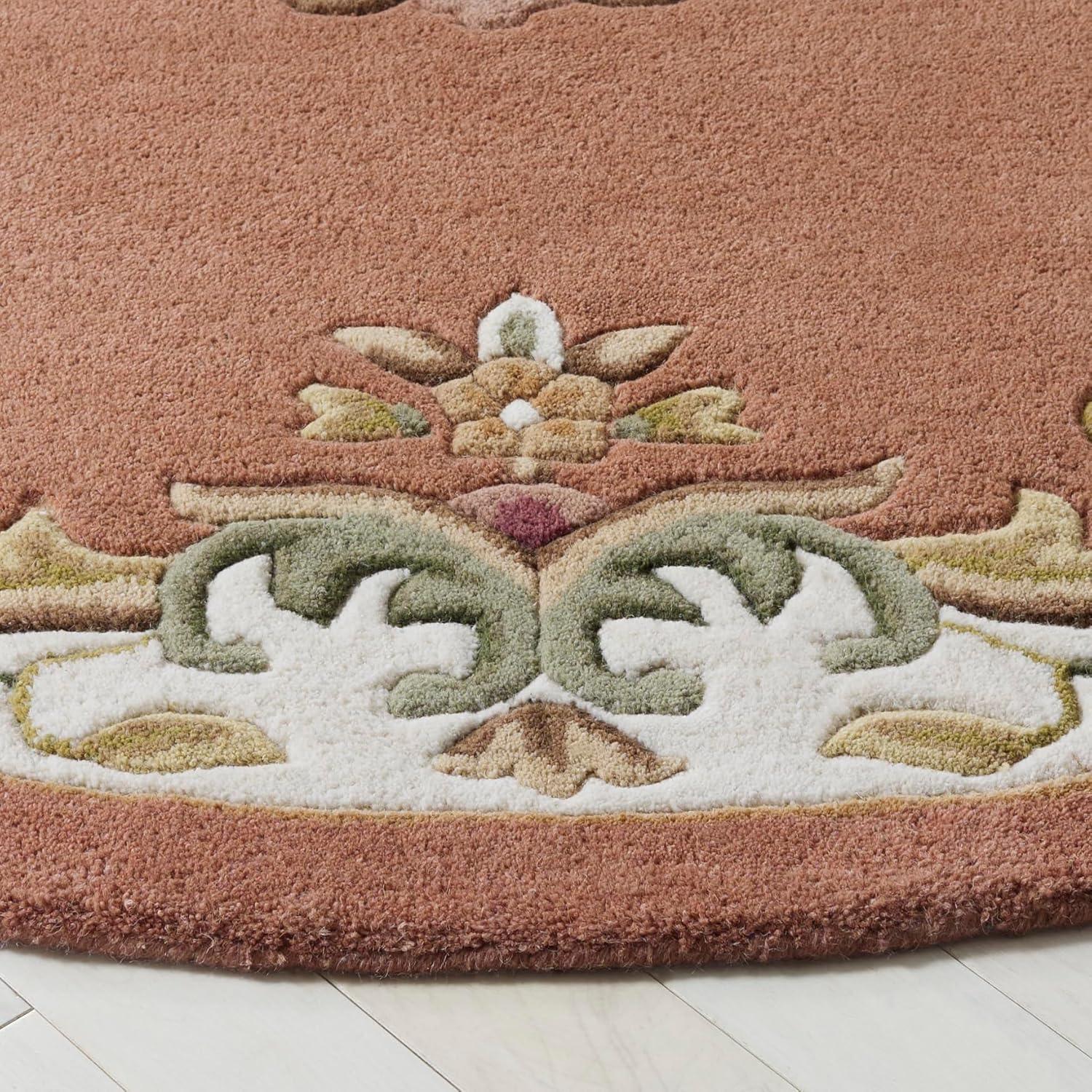 image:imageSAFAVIEH 8x10 Area Rug Aubusson Collection Large Peach amp Ivory Handmade Wool Ideal for Living Room Bedroom Dining Space AUB301SPeachIvory