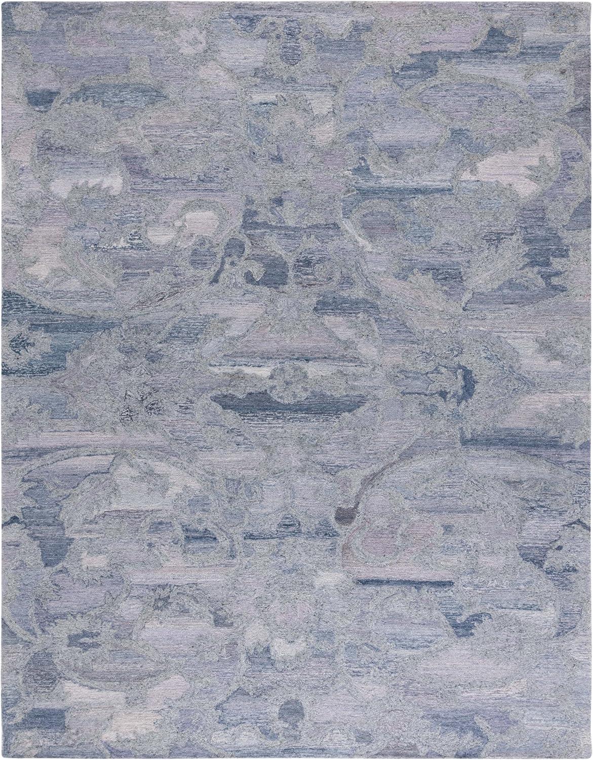 image:imageSAFAVIEH Area Rug 8x10 Anatolia Collection Large Beige amp Black Handmade Floral Scroll Design Ideal for Living Room Bedroom Office Dining Space AN401BVioletPurple