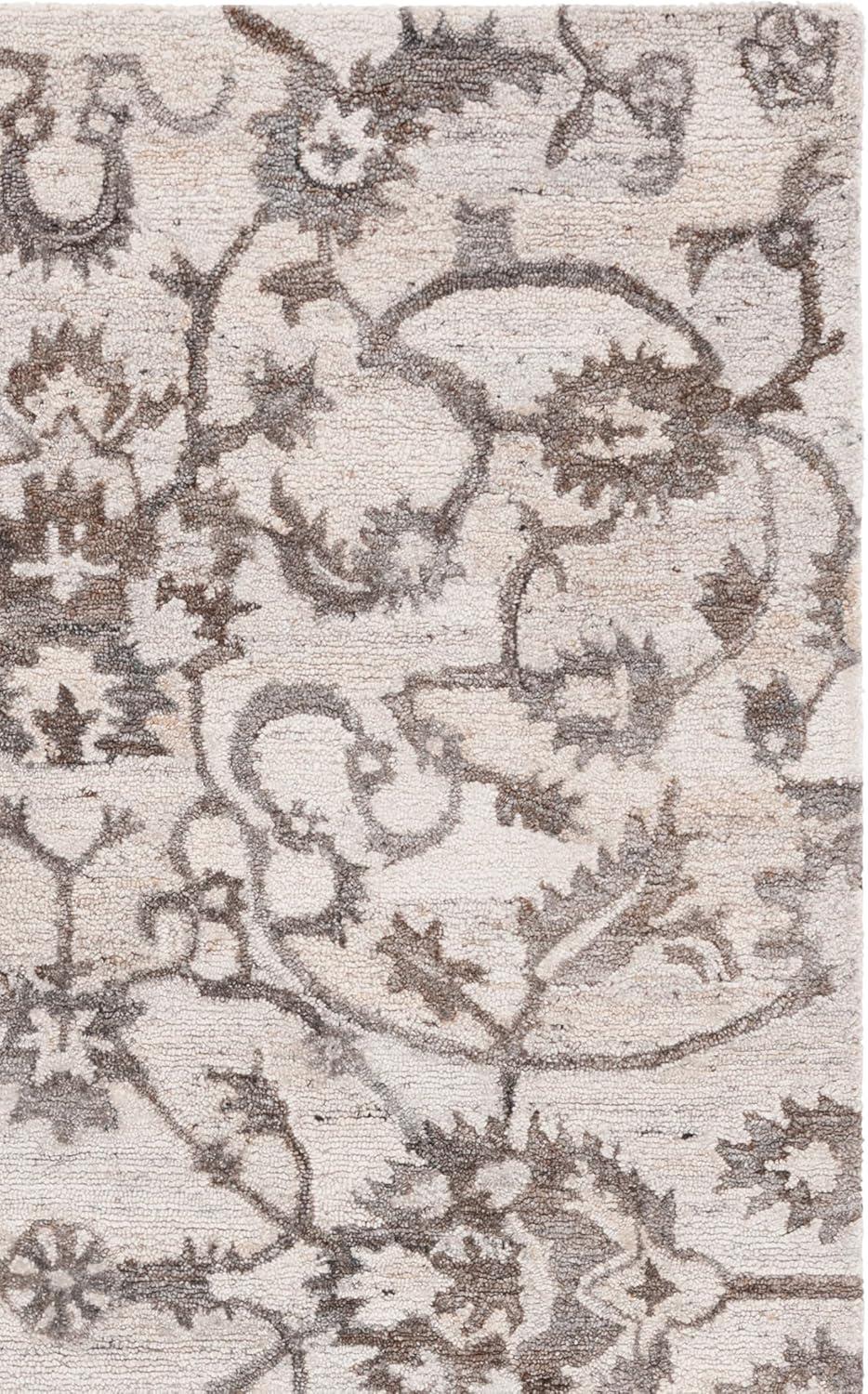 image:imageSAFAVIEH Area Rug 8x10 Anatolia Collection Large Beige amp Black Handmade Floral Scroll Design Ideal for Living Room Bedroom Office Dining Space AN401BIvoryBrown