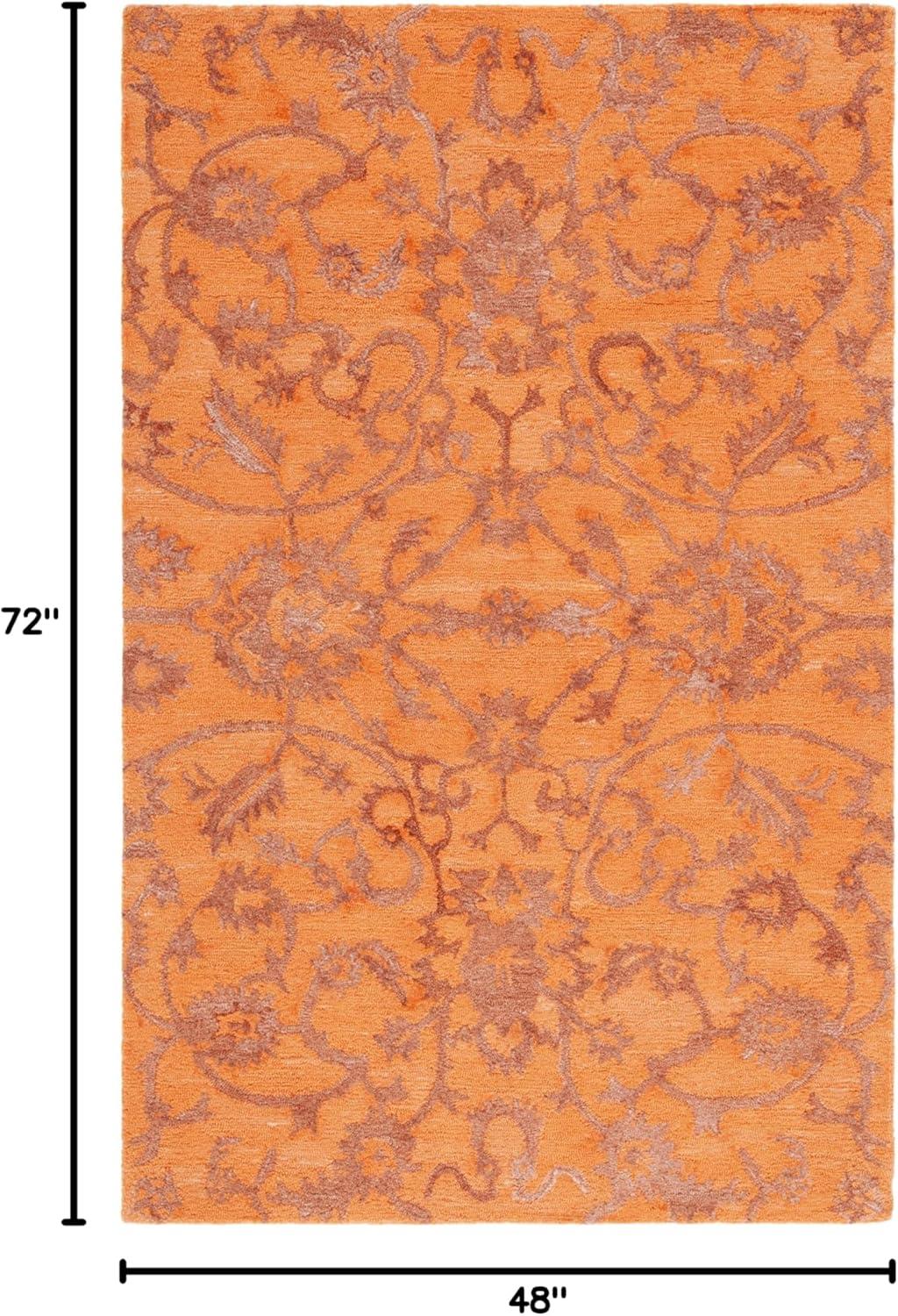 image:imageSAFAVIEH Area Rug 8x10 Anatolia Collection Large Beige amp Black Handmade Floral Scroll Design Ideal for Living Room Bedroom Office Dining Space AN401BRust
