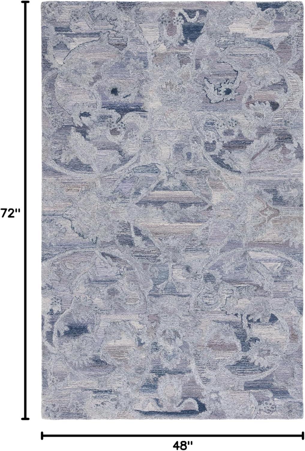image:imageSAFAVIEH Area Rug 8x10 Anatolia Collection Large Beige amp Black Handmade Floral Scroll Design Ideal for Living Room Bedroom Office Dining Space AN401BVioletPurple