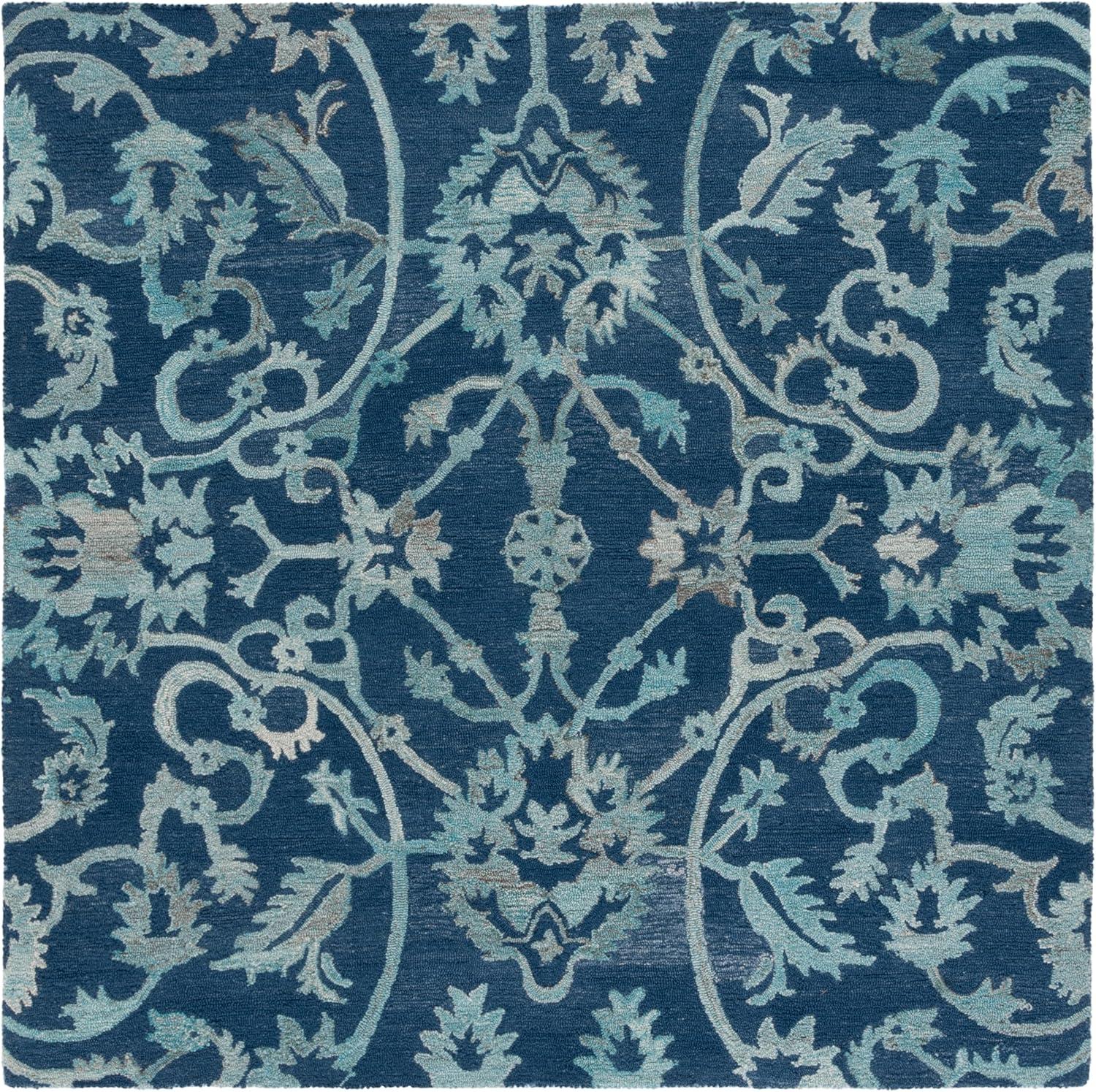 image:imageSAFAVIEH Area Rug 8x10 Anatolia Collection Large Beige amp Black Handmade Floral Scroll Design Ideal for Living Room Bedroom Office Dining Space AN401BNavy