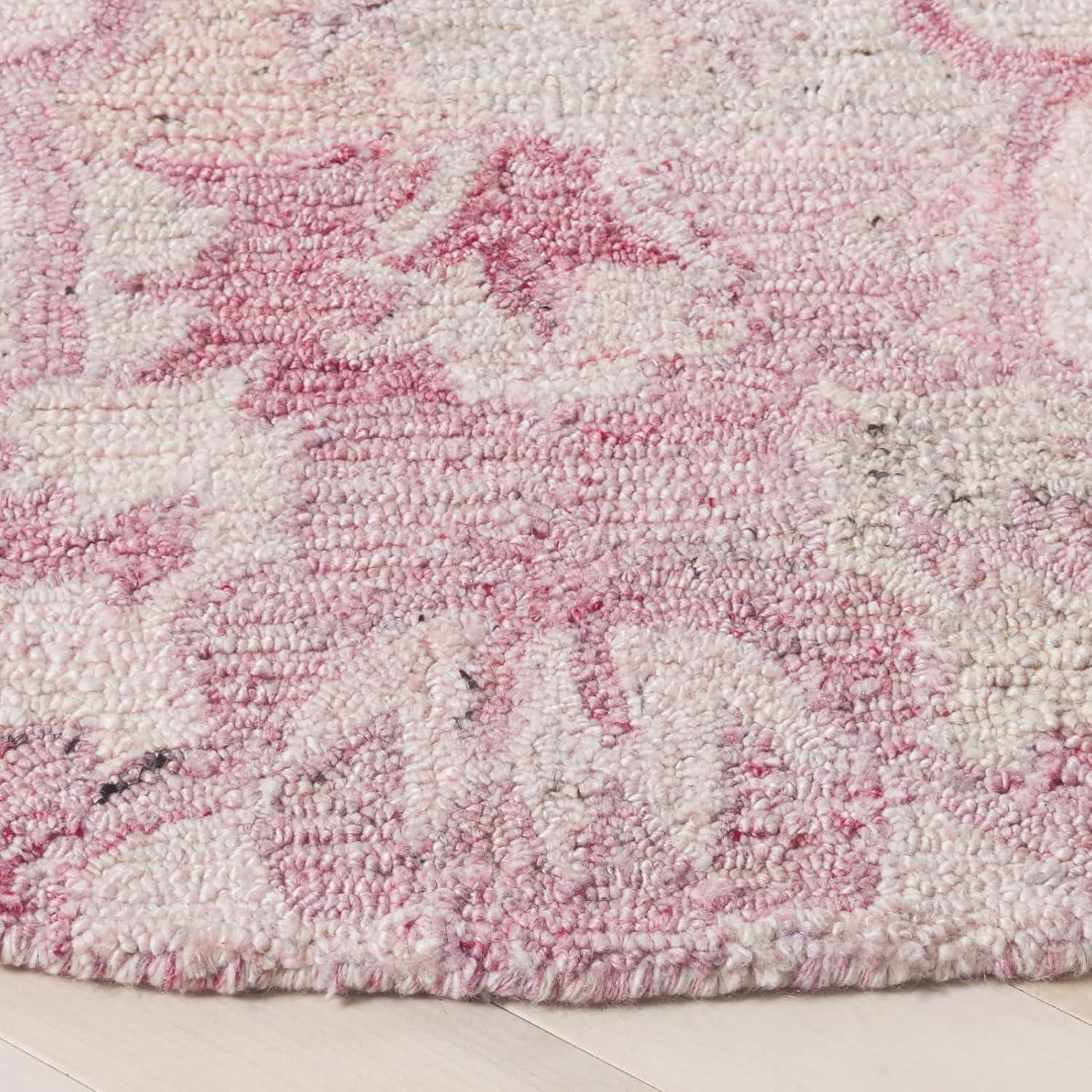 image:imageSAFAVIEH Area Rug 8x10 Anatolia Collection Large Beige amp Black Handmade Floral Scroll Design Ideal for Living Room Bedroom Office Dining Space AN401BLight Pink