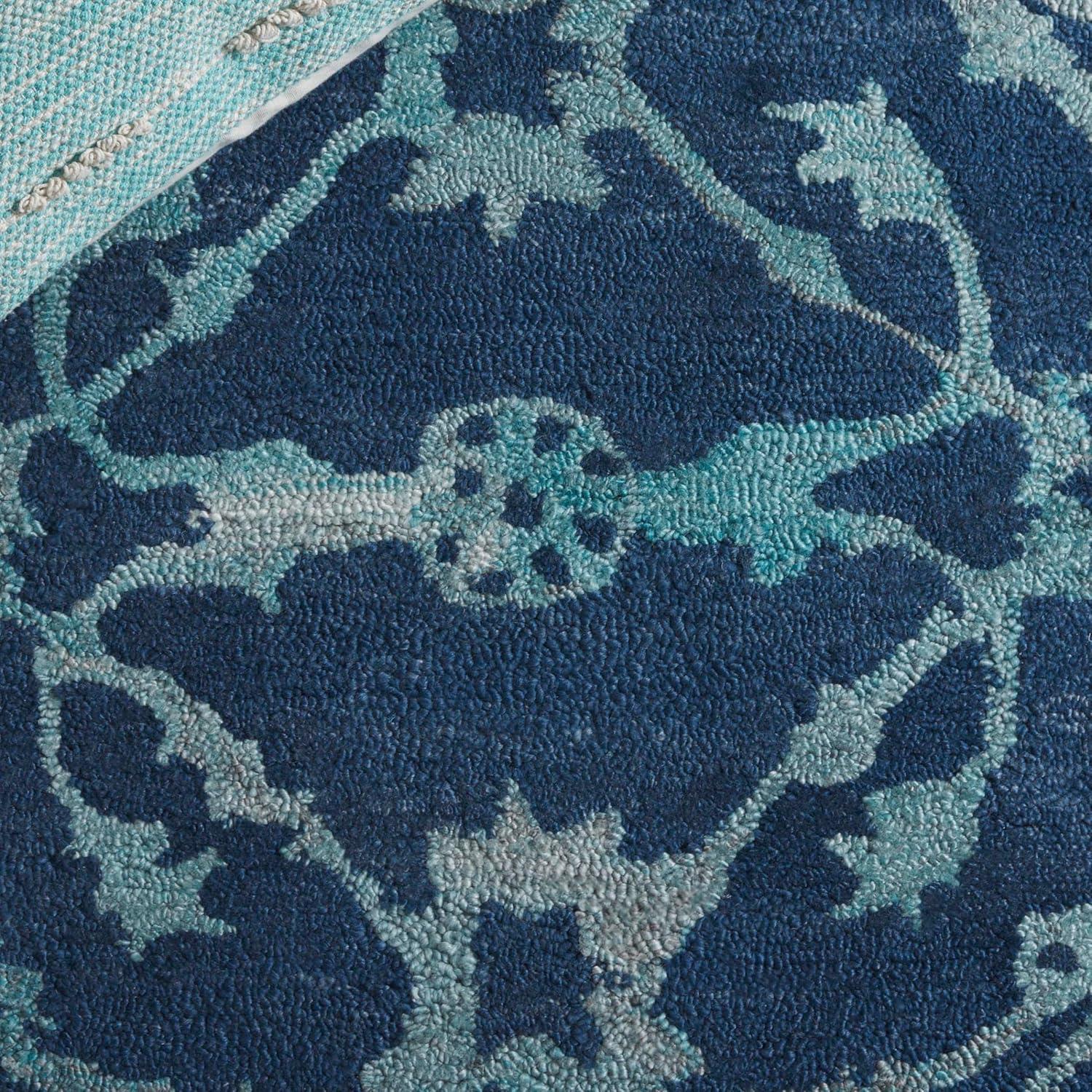 image:imageSAFAVIEH Area Rug 8x10 Anatolia Collection Large Beige amp Black Handmade Floral Scroll Design Ideal for Living Room Bedroom Office Dining Space AN401BNavy