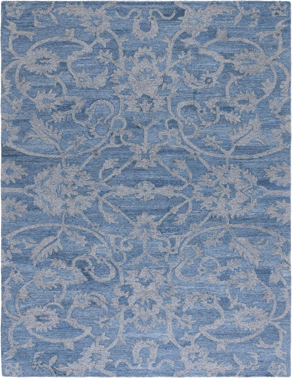 image:imageSAFAVIEH Area Rug 8x10 Anatolia Collection Large Beige amp Black Handmade Floral Scroll Design Ideal for Living Room Bedroom Office Dining Space AN401BBlueGrey