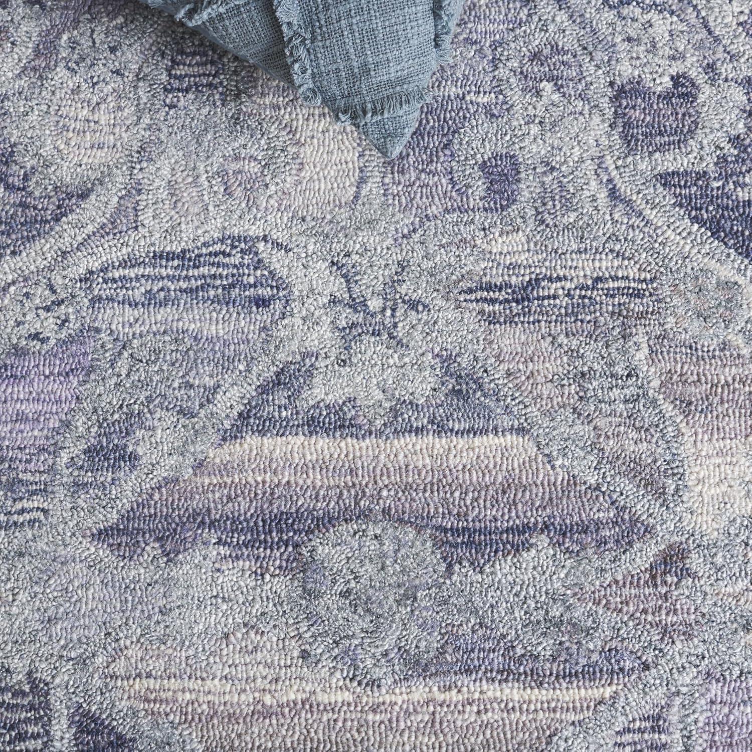 image:imageSAFAVIEH Area Rug 8x10 Anatolia Collection Large Beige amp Black Handmade Floral Scroll Design Ideal for Living Room Bedroom Office Dining Space AN401BVioletPurple