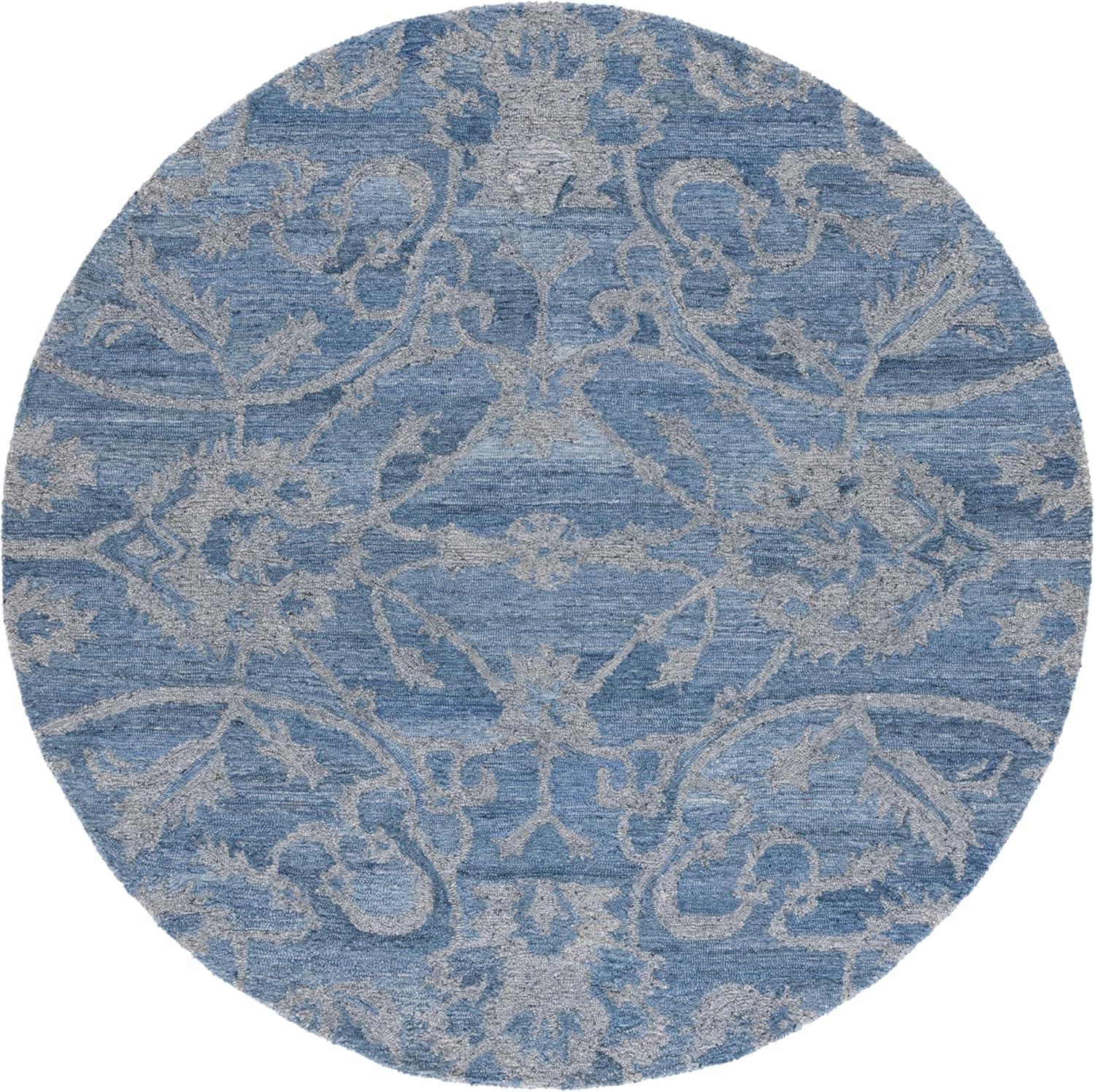 image:imageSAFAVIEH Area Rug 8x10 Anatolia Collection Large Beige amp Black Handmade Floral Scroll Design Ideal for Living Room Bedroom Office Dining Space AN401BBlueGrey