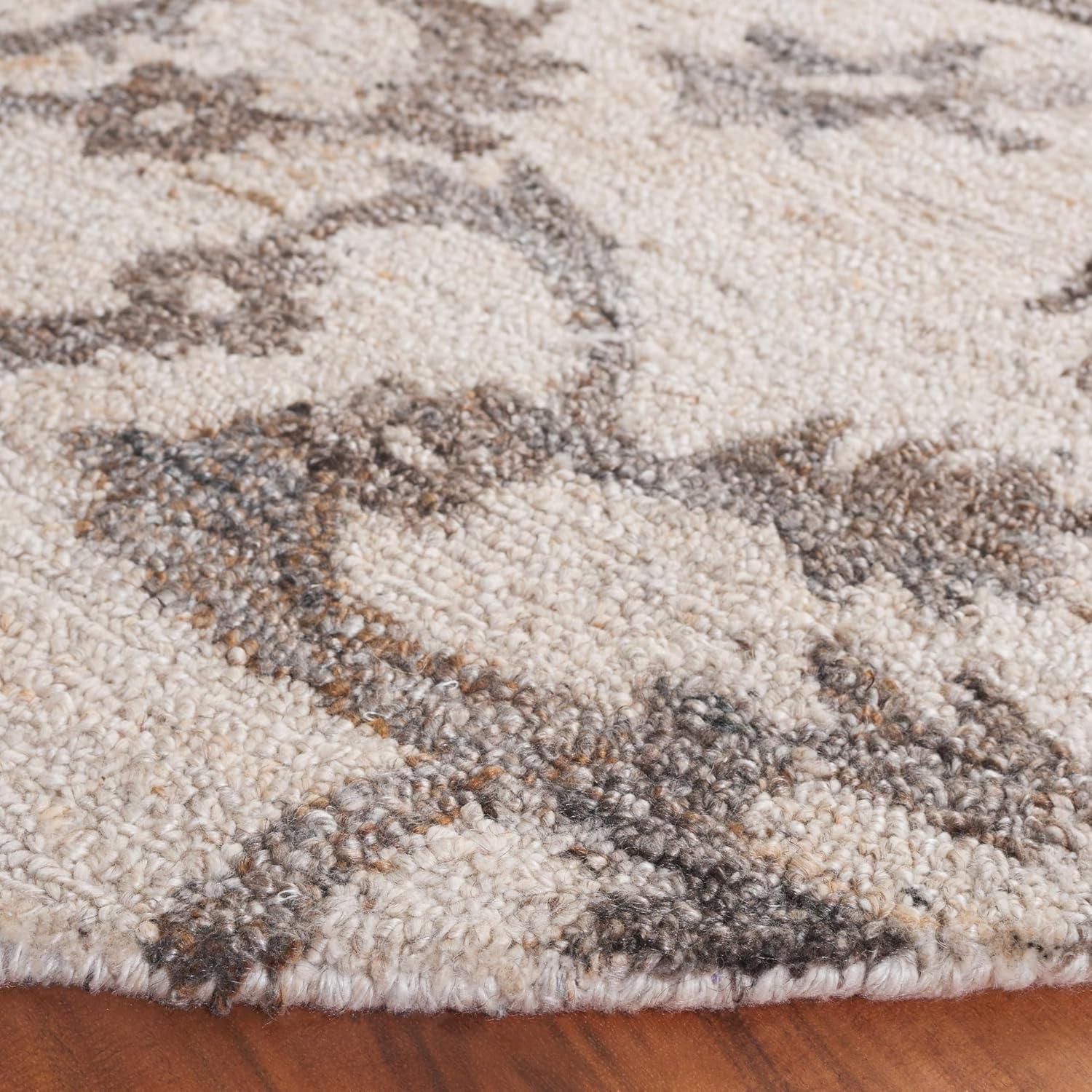 image:imageSAFAVIEH Area Rug 8x10 Anatolia Collection Large Beige amp Black Handmade Floral Scroll Design Ideal for Living Room Bedroom Office Dining Space AN401BIvoryBrown