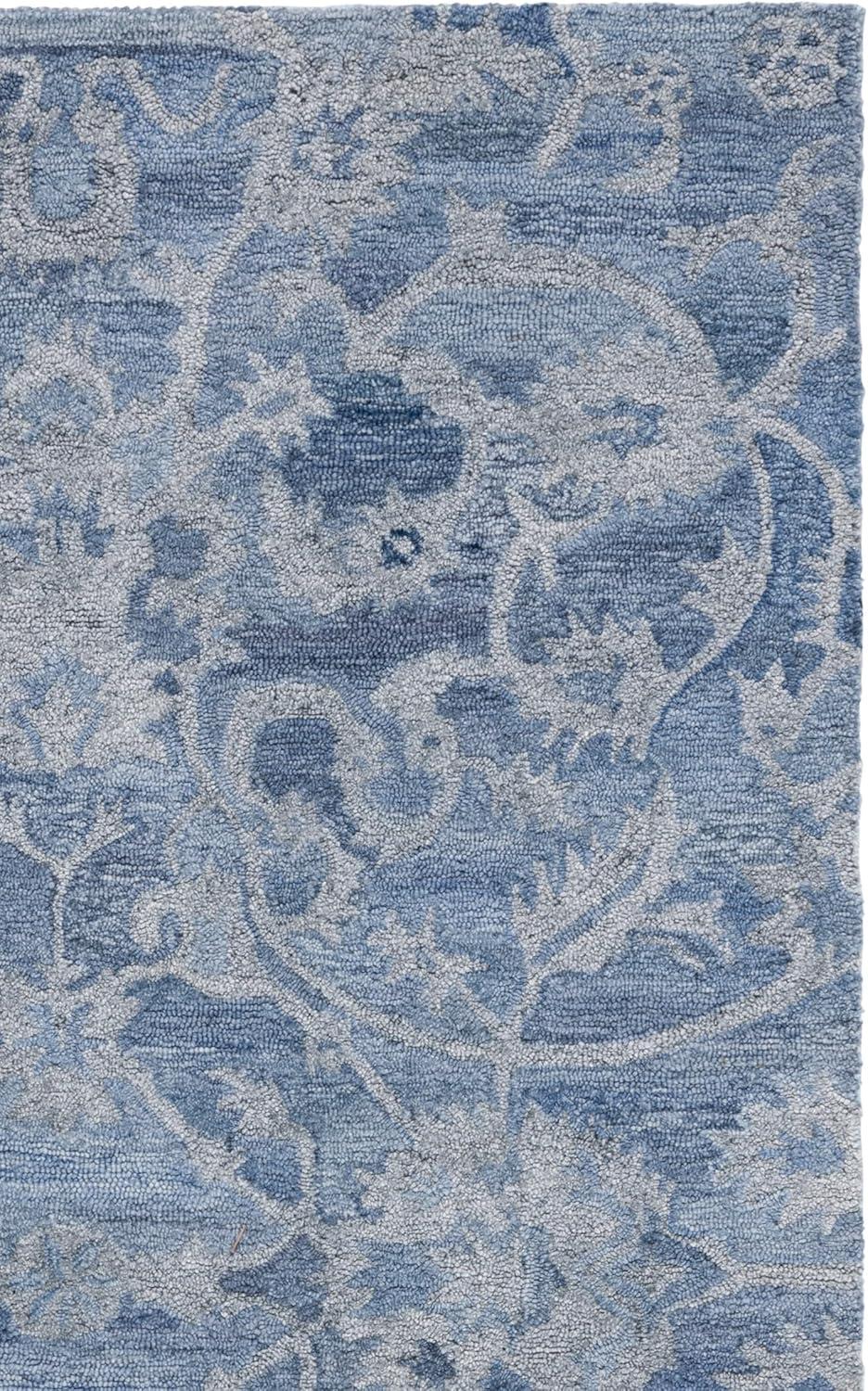 image:imageSAFAVIEH Area Rug 8x10 Anatolia Collection Large Beige amp Black Handmade Floral Scroll Design Ideal for Living Room Bedroom Office Dining Space AN401BBlueGrey