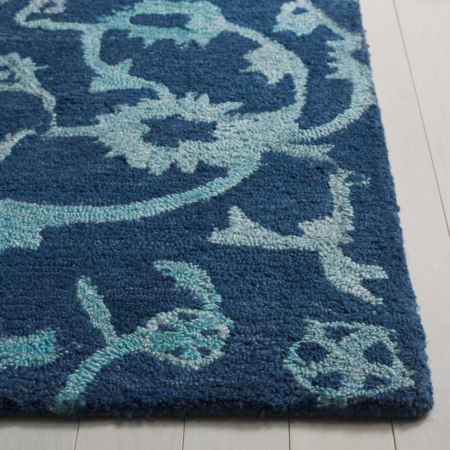 image:imageSAFAVIEH Area Rug 8x10 Anatolia Collection Large Beige amp Black Handmade Floral Scroll Design Ideal for Living Room Bedroom Office Dining Space AN401BNavy