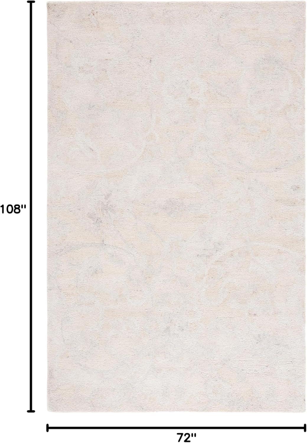 image:imageSAFAVIEH Area Rug 8x10 Anatolia Collection Large Beige amp Black Handmade Floral Scroll Design Ideal for Living Room Bedroom Office Dining Space AN401BIvory
