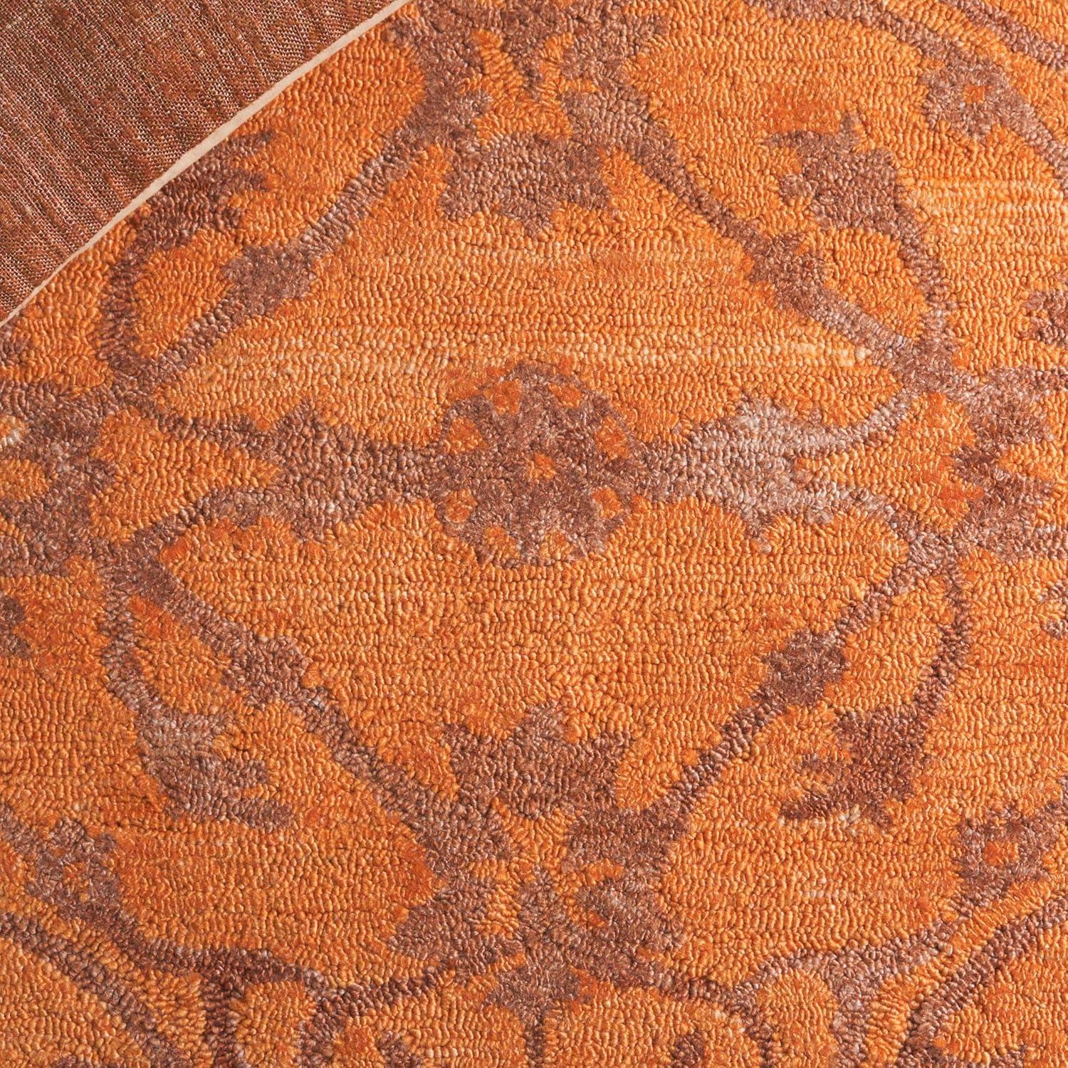image:imageSAFAVIEH Area Rug 8x10 Anatolia Collection Large Beige amp Black Handmade Floral Scroll Design Ideal for Living Room Bedroom Office Dining Space AN401BRust