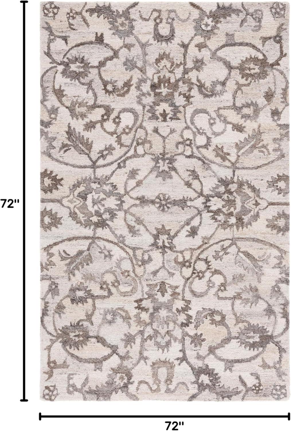 image:imageSAFAVIEH Area Rug 8x10 Anatolia Collection Large Beige amp Black Handmade Floral Scroll Design Ideal for Living Room Bedroom Office Dining Space AN401BIvoryBrown