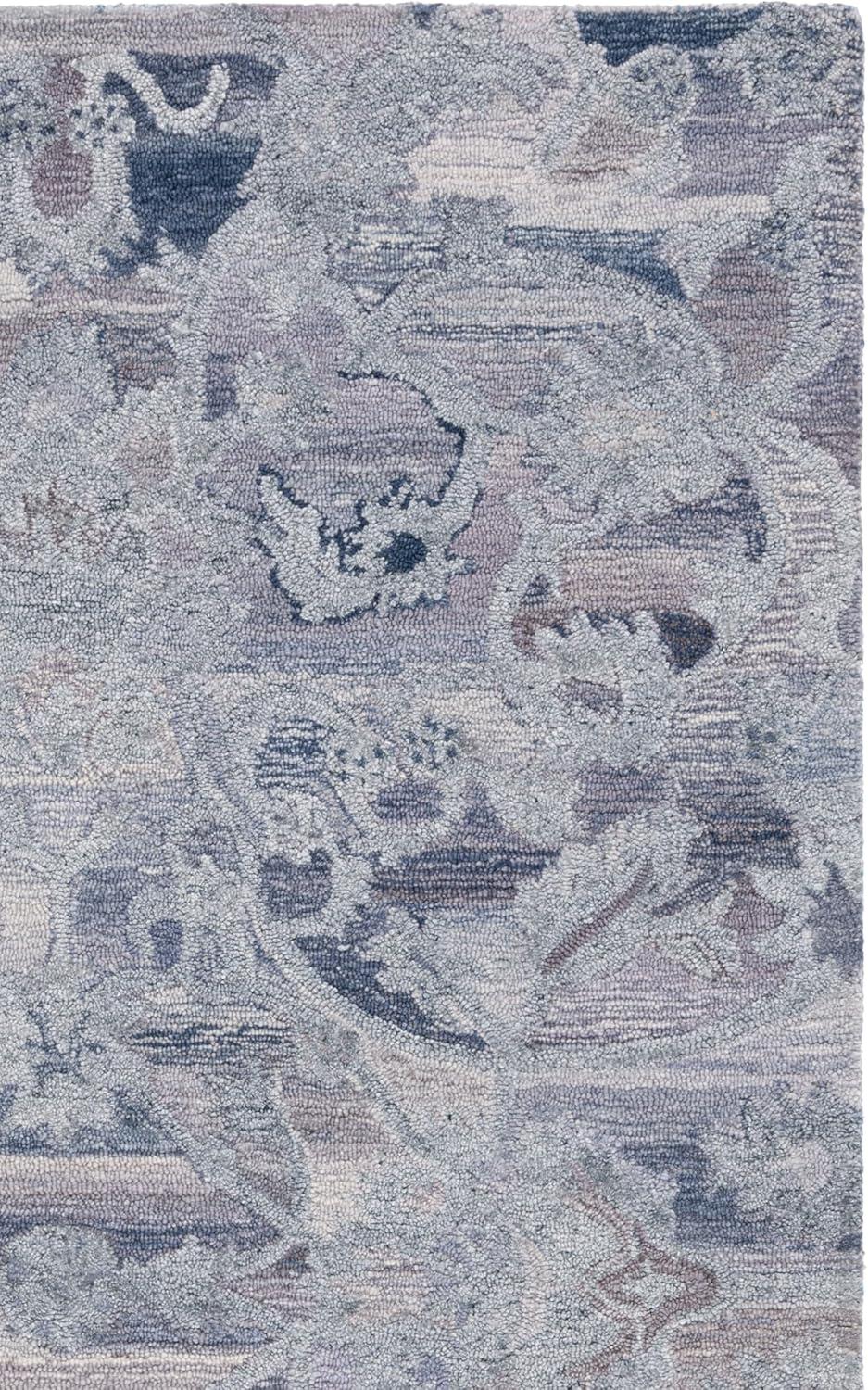 image:imageSAFAVIEH Area Rug 8x10 Anatolia Collection Large Beige amp Black Handmade Floral Scroll Design Ideal for Living Room Bedroom Office Dining Space AN401BVioletPurple