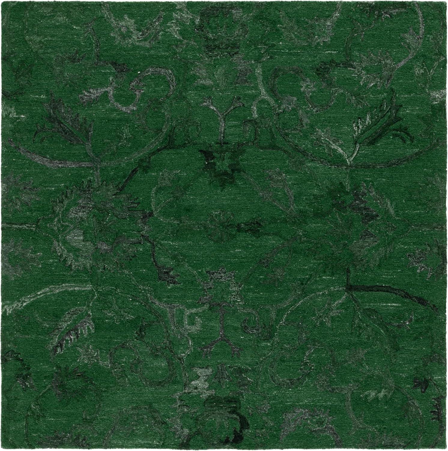 image:imageSAFAVIEH Area Rug 8x10 Anatolia Collection Large Beige amp Black Handmade Floral Scroll Design Ideal for Living Room Bedroom Office Dining Space AN401BDark Green