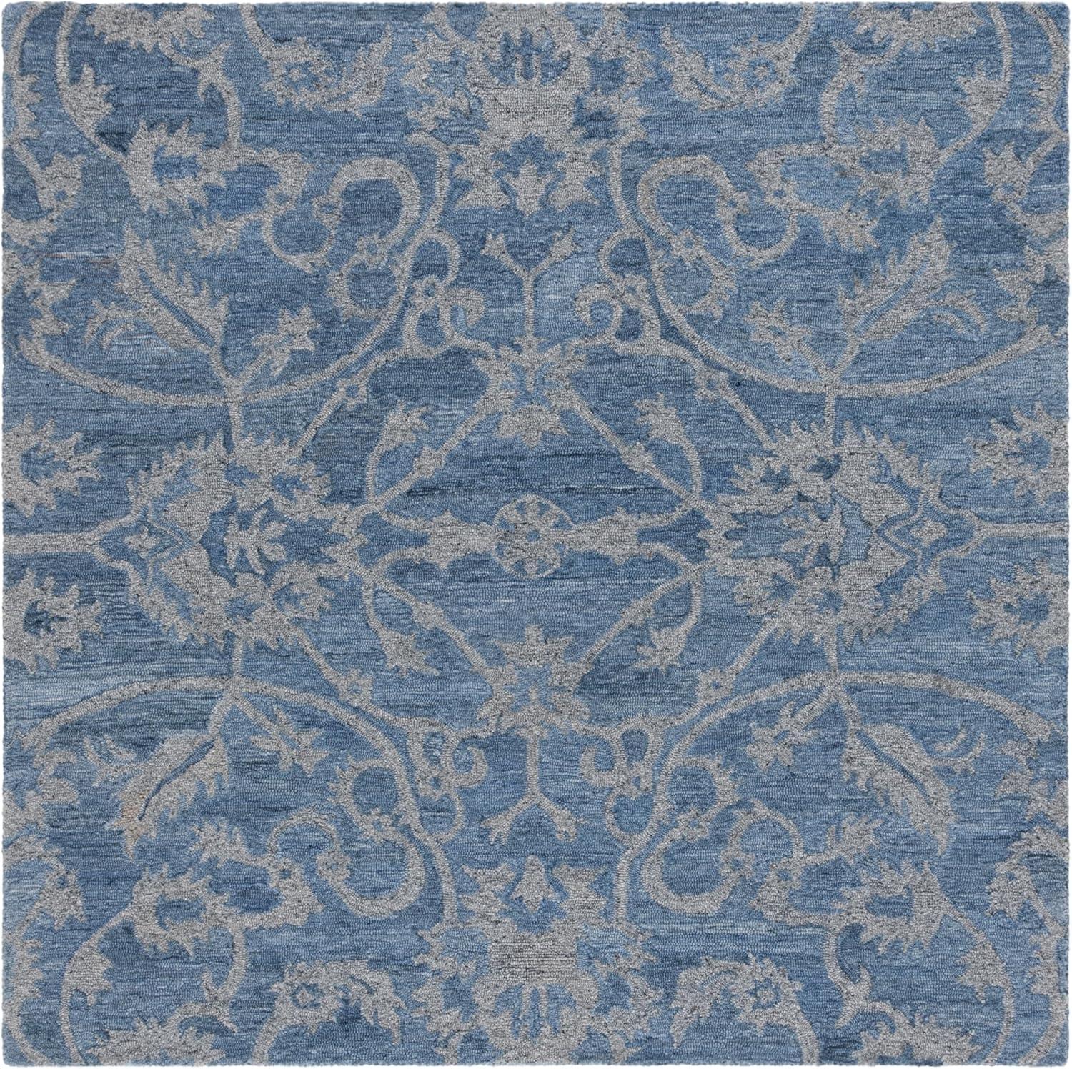 image:imageSAFAVIEH Area Rug 8x10 Anatolia Collection Large Beige amp Black Handmade Floral Scroll Design Ideal for Living Room Bedroom Office Dining Space AN401BBlueGrey
