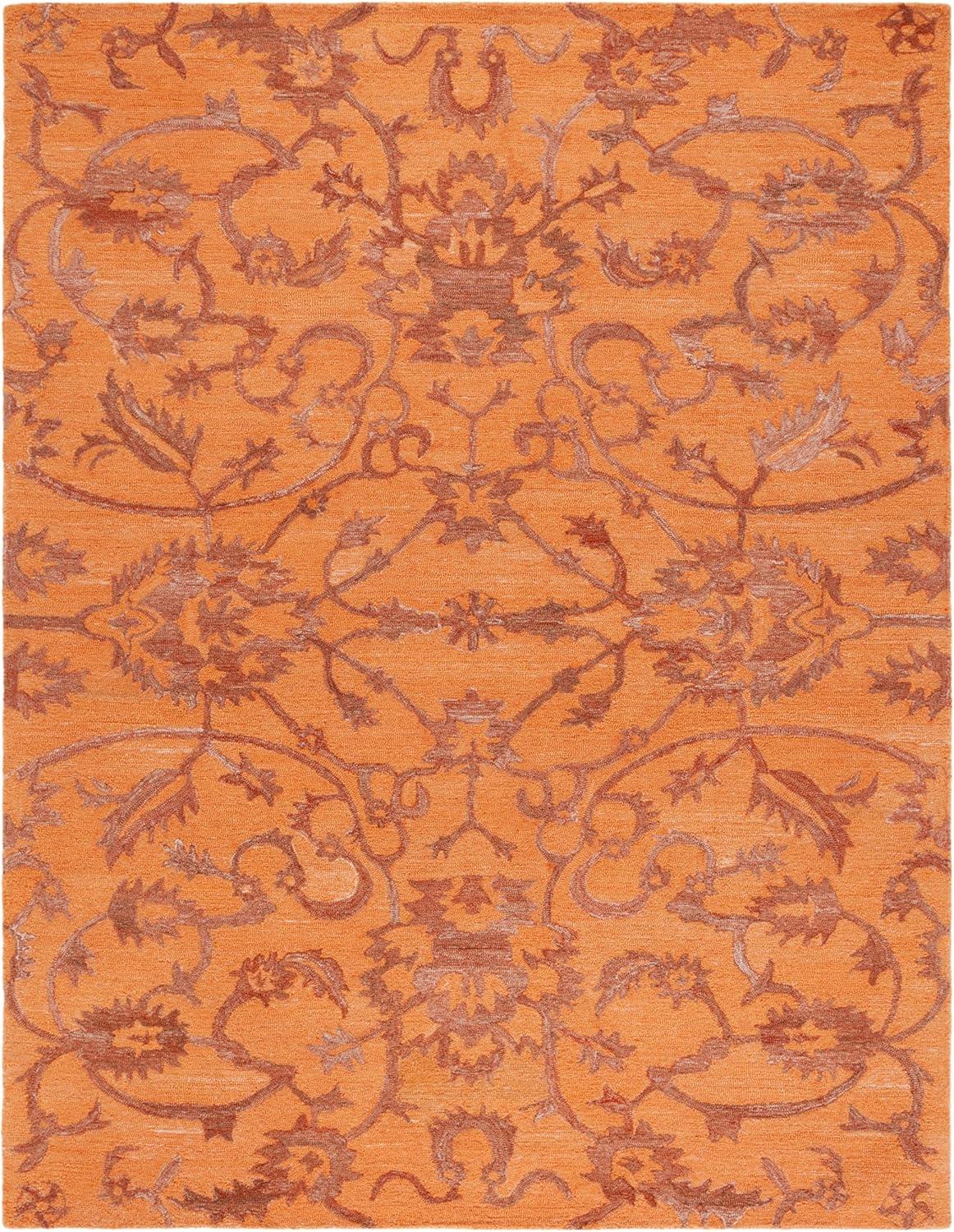 image:imageSAFAVIEH Area Rug 8x10 Anatolia Collection Large Beige amp Black Handmade Floral Scroll Design Ideal for Living Room Bedroom Office Dining Space AN401BRust