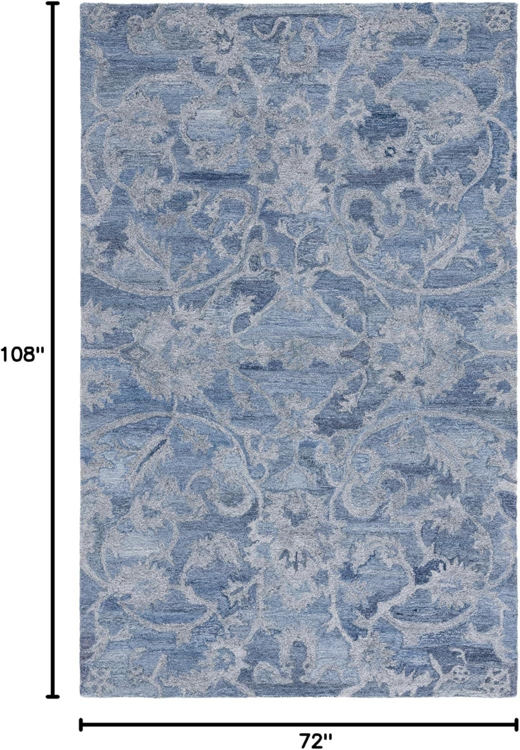 image:imageSAFAVIEH Area Rug 8x10 Anatolia Collection Large Beige amp Black Handmade Floral Scroll Design Ideal for Living Room Bedroom Office Dining Space AN401BBlueGrey
