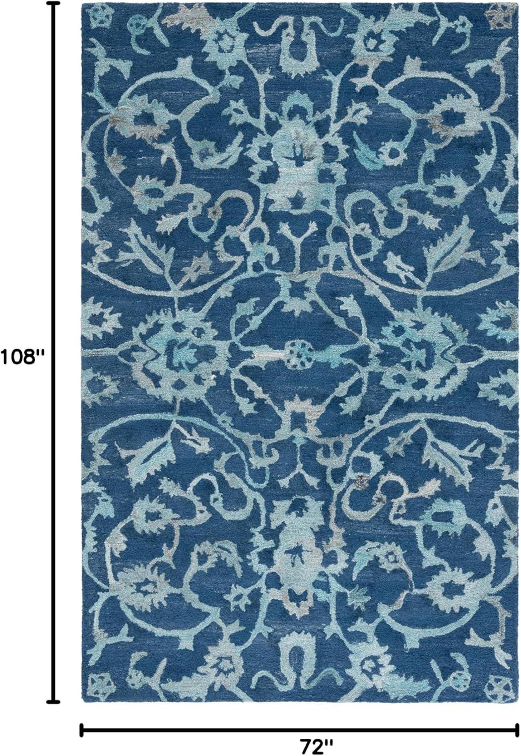 image:imageSAFAVIEH Area Rug 8x10 Anatolia Collection Large Beige amp Black Handmade Floral Scroll Design Ideal for Living Room Bedroom Office Dining Space AN401BNavy