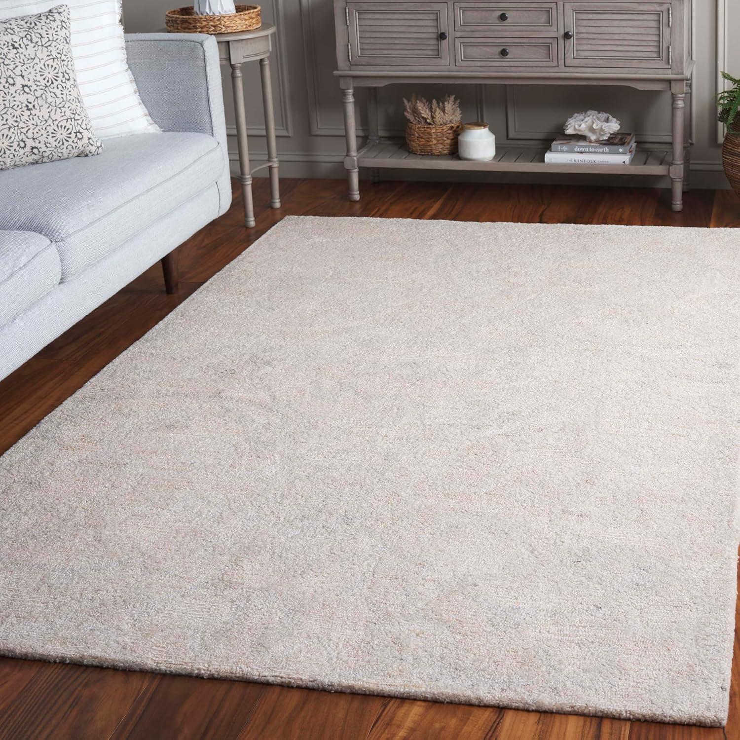 image:imageSAFAVIEH Area Rug 8x10 Anatolia Collection Large Beige amp Black Handmade Floral Scroll Design Ideal for Living Room Bedroom Office Dining Space AN401BIvory