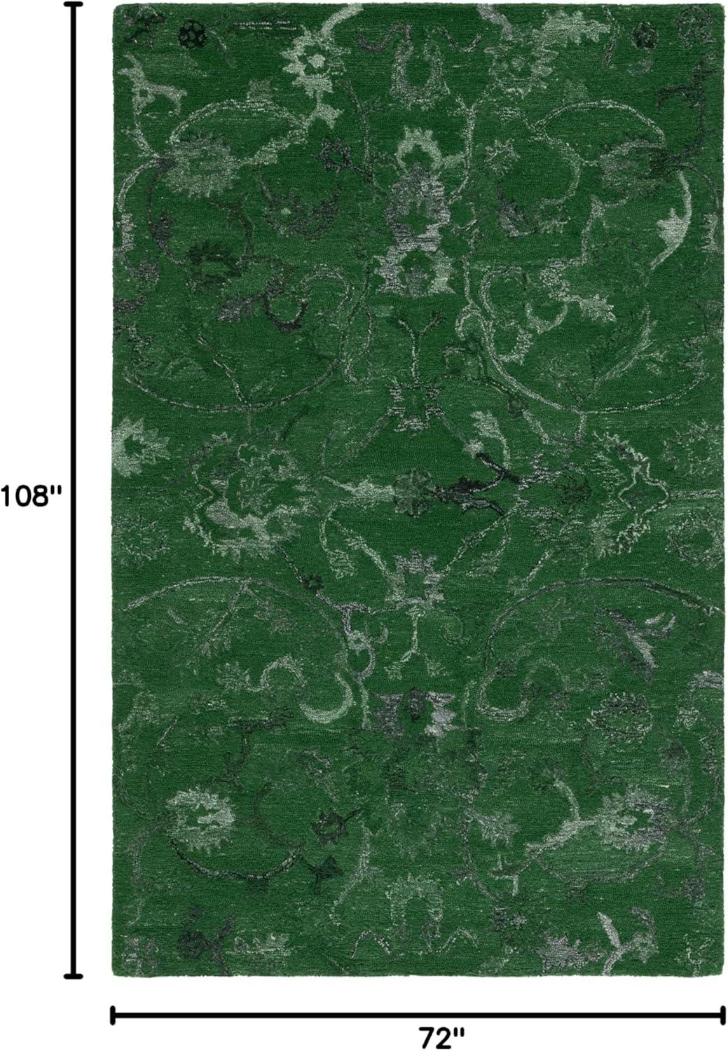 image:imageSAFAVIEH Area Rug 8x10 Anatolia Collection Large Beige amp Black Handmade Floral Scroll Design Ideal for Living Room Bedroom Office Dining Space AN401BDark Green