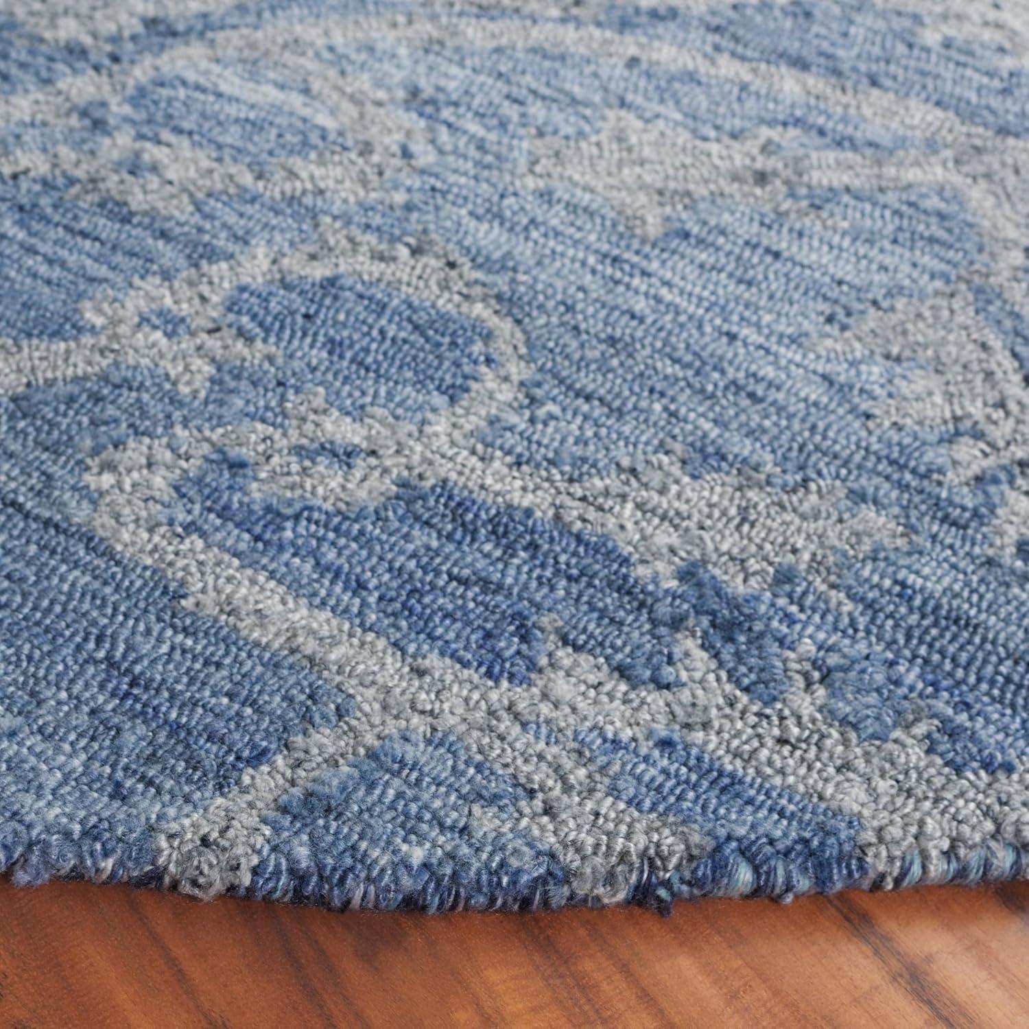 image:imageSAFAVIEH Area Rug 8x10 Anatolia Collection Large Beige amp Black Handmade Floral Scroll Design Ideal for Living Room Bedroom Office Dining Space AN401BBlueGrey