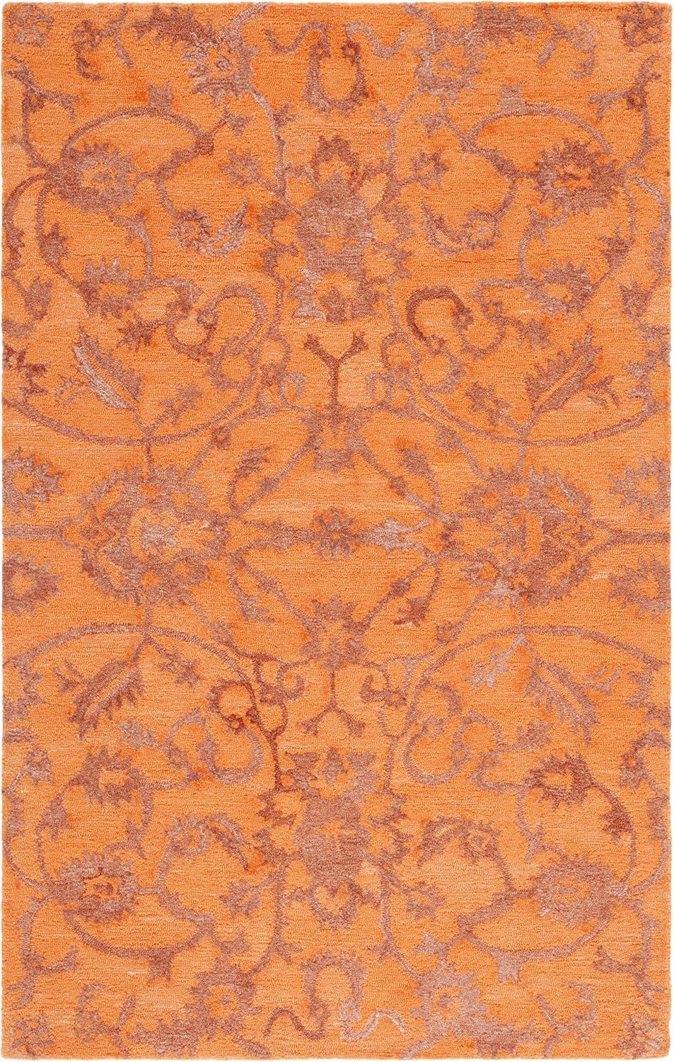 image:imageSAFAVIEH Area Rug 8x10 Anatolia Collection Large Beige amp Black Handmade Floral Scroll Design Ideal for Living Room Bedroom Office Dining Space AN401BRust