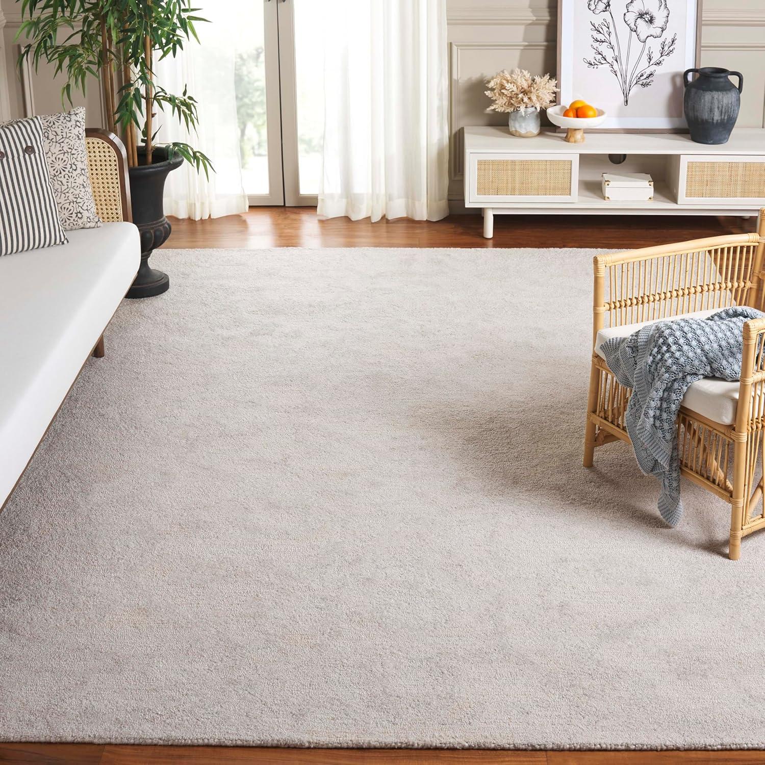 image:imageSAFAVIEH Area Rug 8x10 Anatolia Collection Large Beige amp Black Handmade Floral Scroll Design Ideal for Living Room Bedroom Office Dining Space AN401BIvory