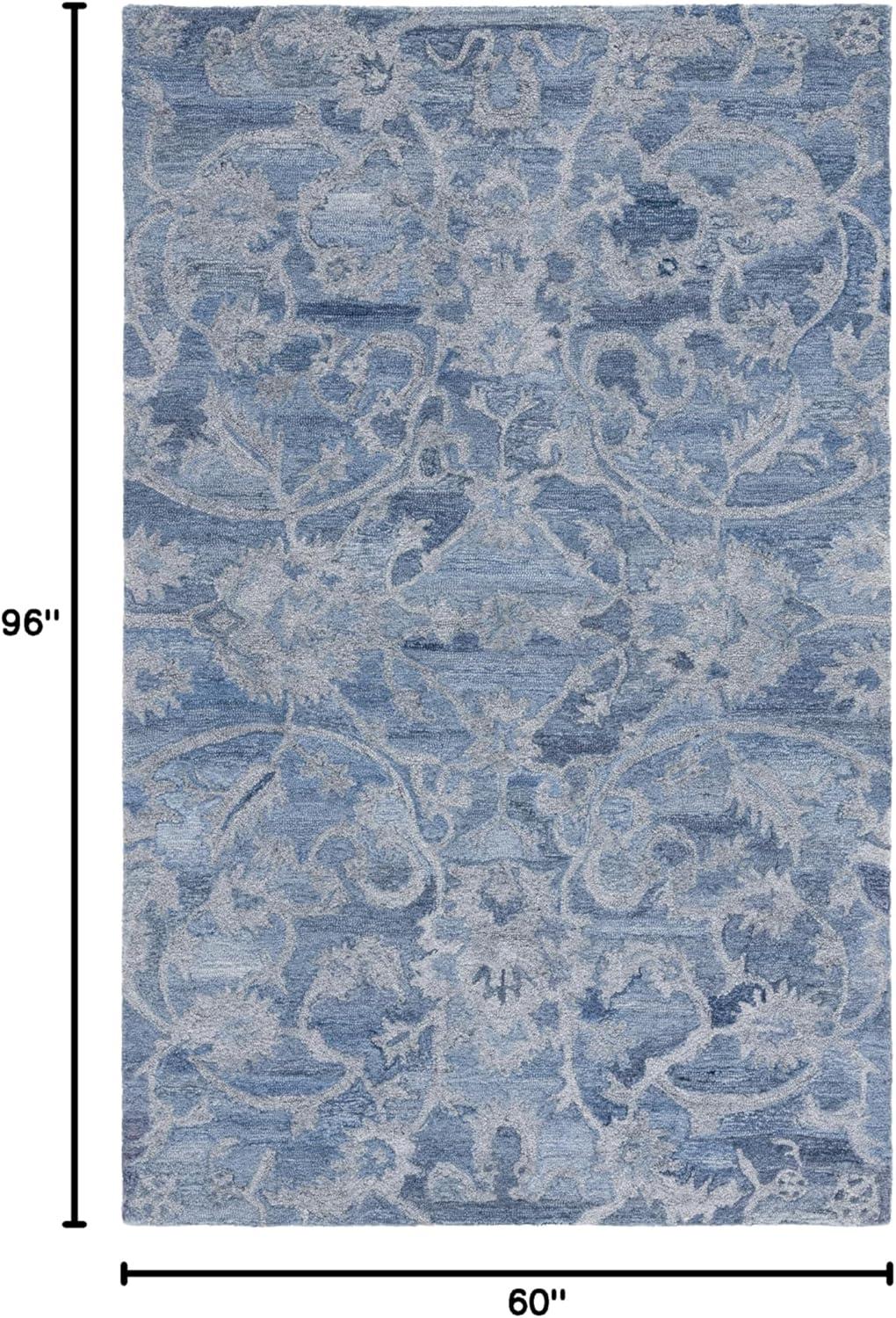 image:imageSAFAVIEH Area Rug 8x10 Anatolia Collection Large Beige amp Black Handmade Floral Scroll Design Ideal for Living Room Bedroom Office Dining Space AN401BBlueGrey