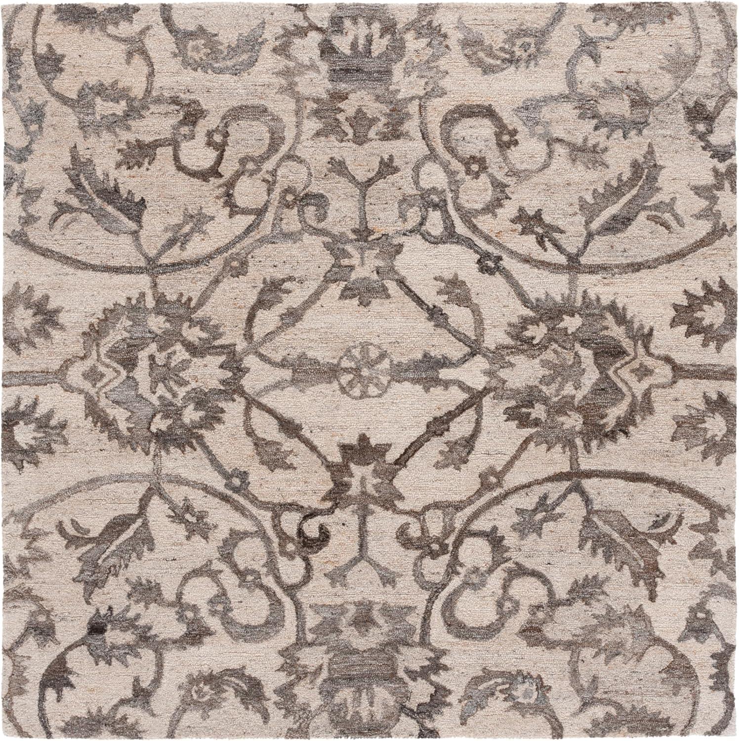 image:imageSAFAVIEH Area Rug 8x10 Anatolia Collection Large Beige amp Black Handmade Floral Scroll Design Ideal for Living Room Bedroom Office Dining Space AN401BIvoryBrown