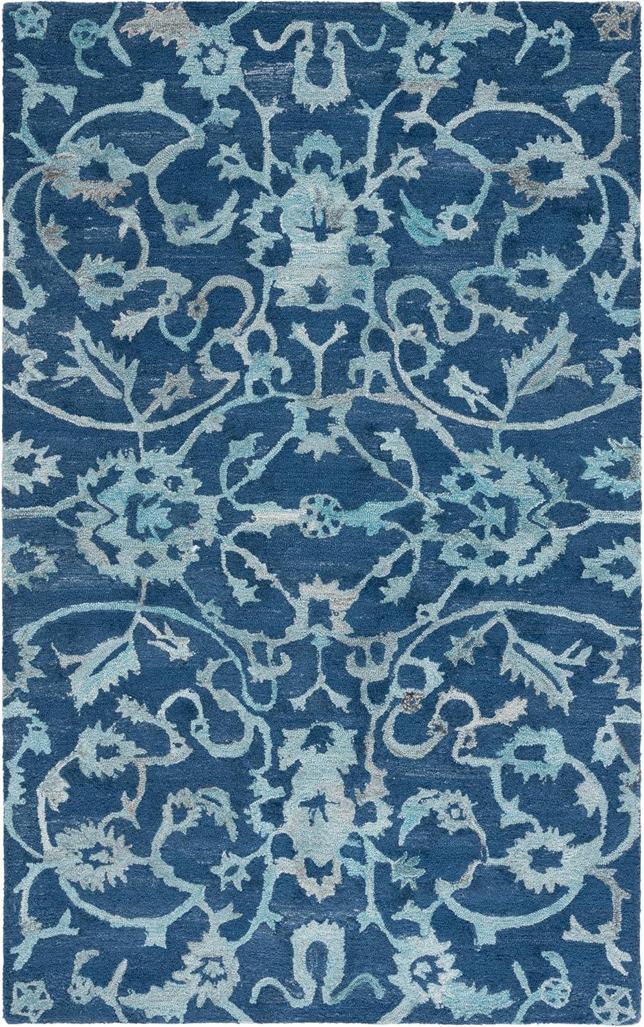 image:imageSAFAVIEH Area Rug 8x10 Anatolia Collection Large Beige amp Black Handmade Floral Scroll Design Ideal for Living Room Bedroom Office Dining Space AN401BNavy